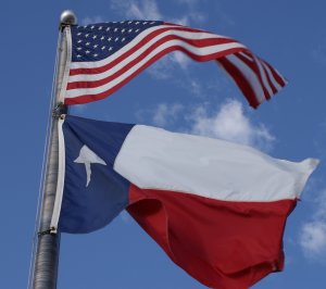U S and Texas flags